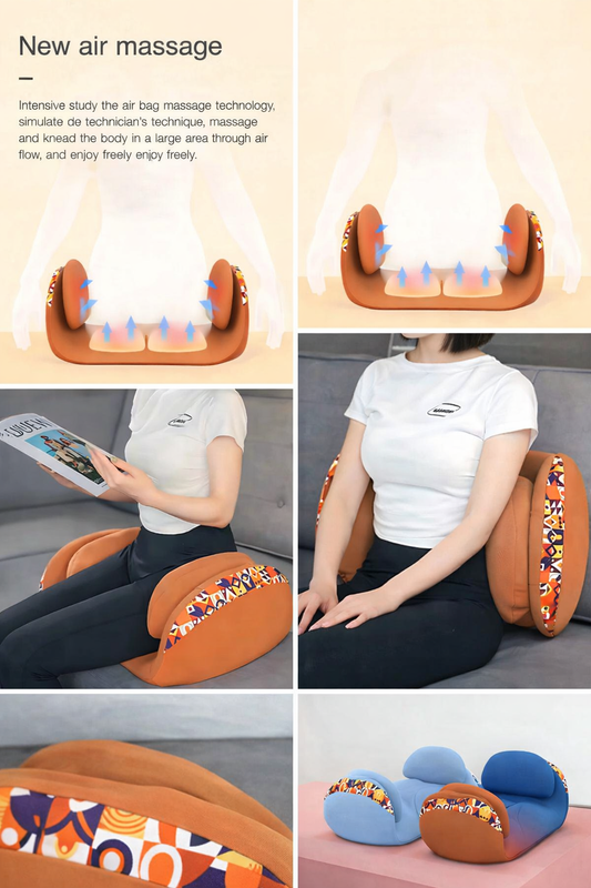 MOOVA™ Smart Air Massage Seat – Ergonomic Hip & Back Massager